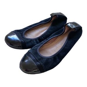 Vera Pelle Elegant Black Leather Women's Ballet Flats size 37